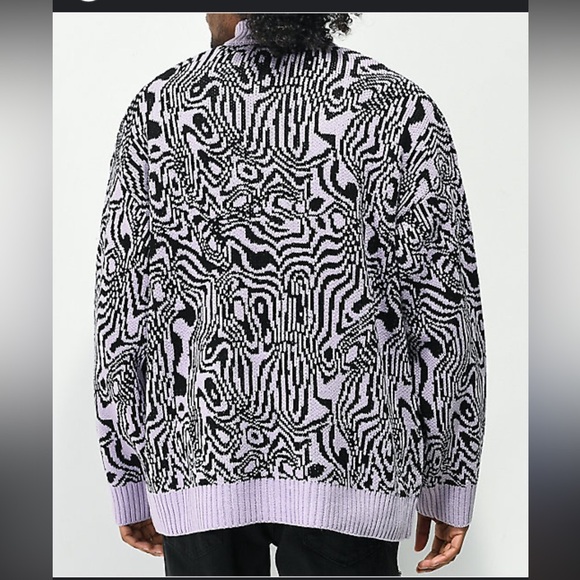 The Ragged Priest Spacey Pink & Black Half Zip Sweater , size Large - Picture 12 of 13